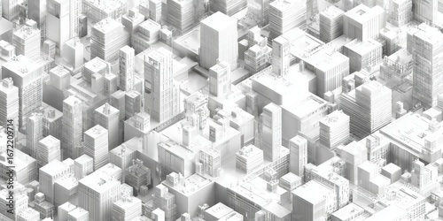 Abstract cityscape, isometric view