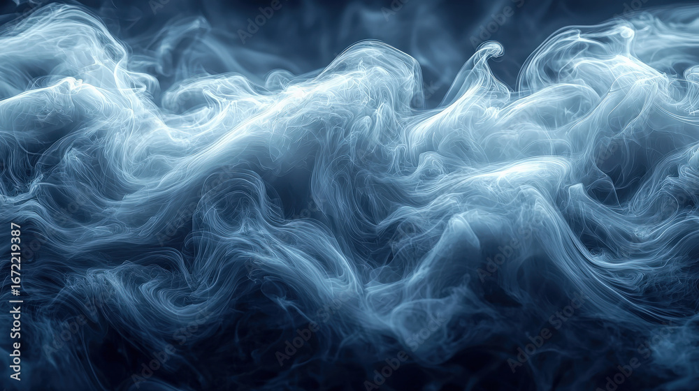 Obraz premium Dynamic swirling patterns of ethereal smoke abstract art creative visualization dark environment close-up view