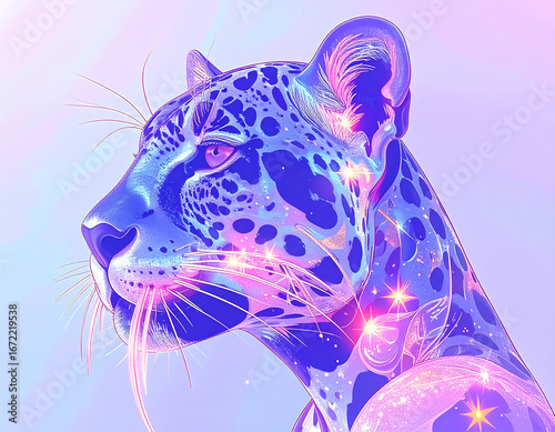 vector illustration of a leopard
