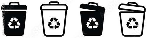 recycle iconsymbol, Recycling sign, Recycle symbol Isolated on white background. Vector illustration.Recycle bin icons for eco conscious waste management system
