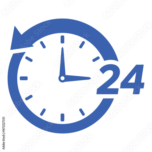 Vector art of 24 hour clock icon