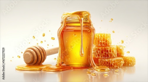 honey dripping from a jar
