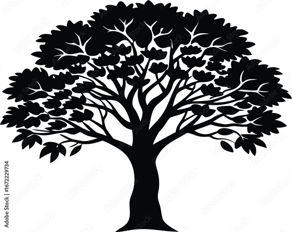 Obraz premium Eucalyptus Tree Silhouette, Eucalyptus Forest Vector