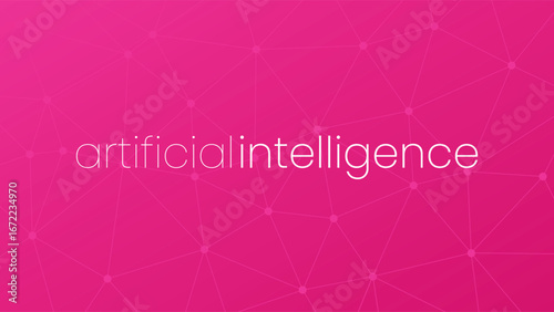 Artificial intelligence. Generative model. Deep learning. Smart digital technology. AI vector illustration for science, robot,  future, web design, business. Triangle background