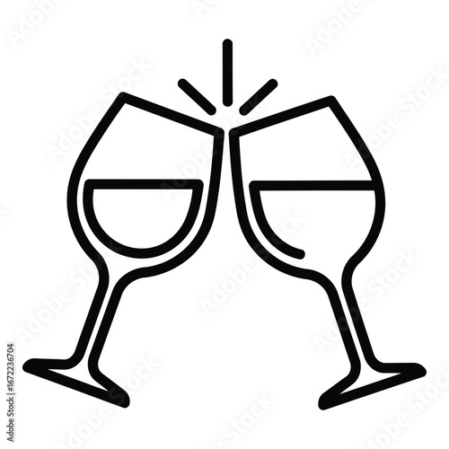 Vector art of two wine glasses toasting