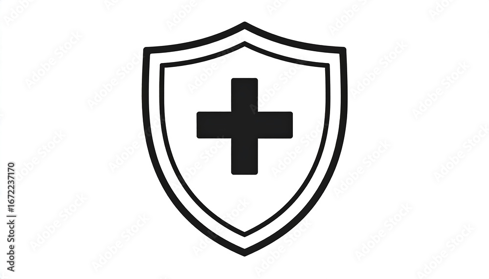 Fototapeta premium Health Shield Icon with Safety, and Protection.