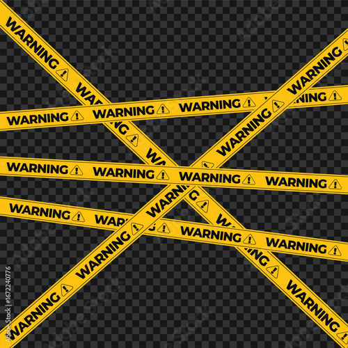 caution tape warning on black background