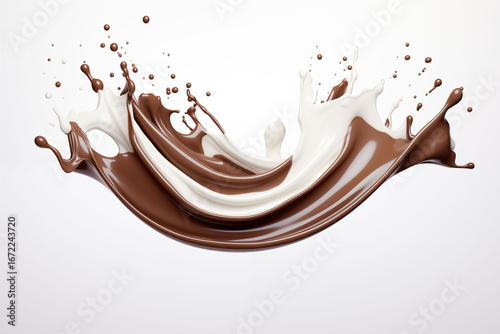 Chocolate splash on white background