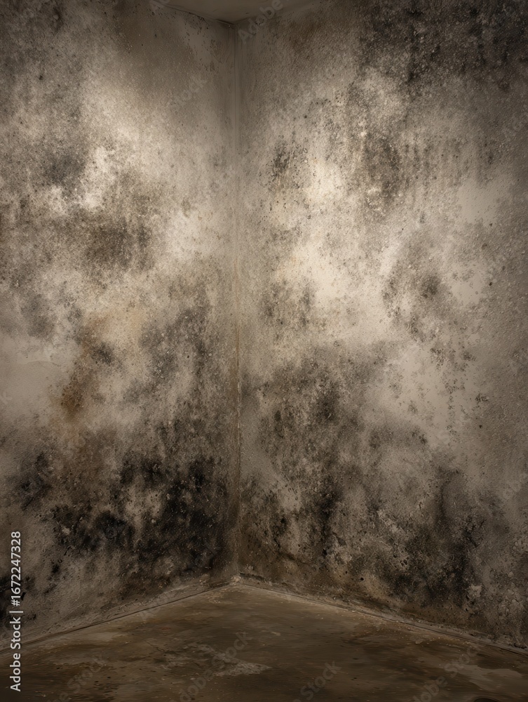Fototapeta premium extensive mold growth on a wall signs of water damage and potential health risks