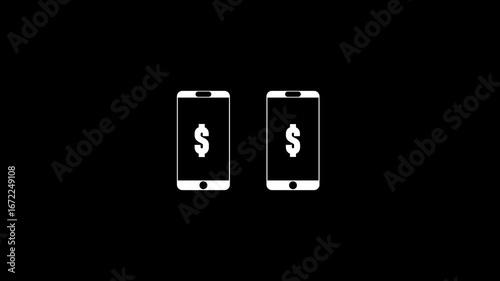 Phone To Phone Dollar Transfer Icon Animation