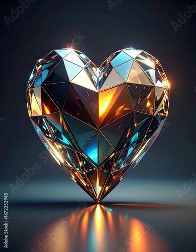 Geometric heart jewel