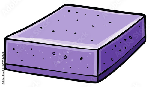 Cartoon of Purple Sponge Illustration