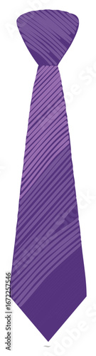 Purple necktie illustration, formal wear, business attire, elegant fashion item