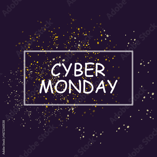 Cyber monday sale with a banner that says cyber monday sale.