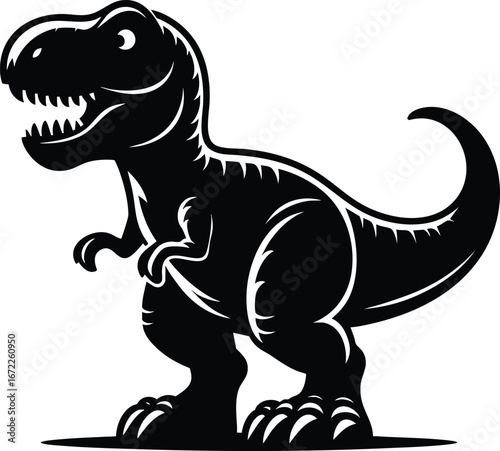 Cute T-rex Cartoon Character vector illustration isolated on white background