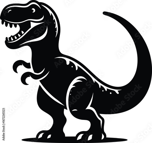 Cute T-rex Cartoon Character vector illustration isolated on white background