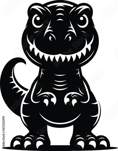 Cute T-rex Cartoon Character vector illustration isolated on white background