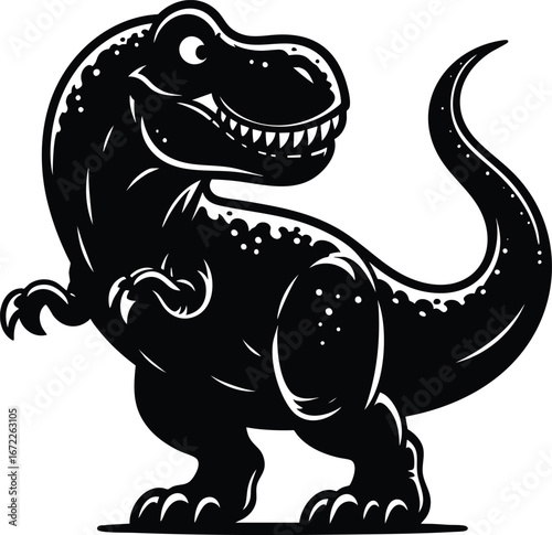 Cute T-rex Cartoon Character vector illustration isolated on white background