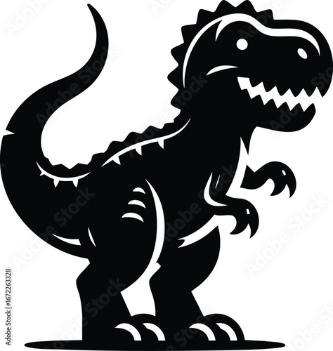 Cute T-rex Cartoon Character vector illustration isolated on white background