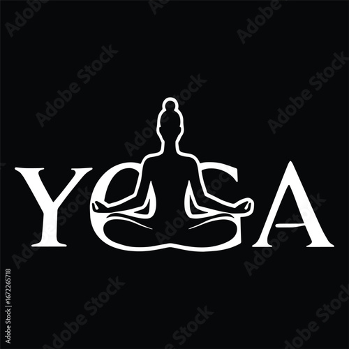 Yoga Silhouette with Text