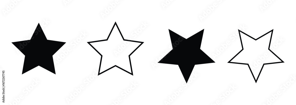 Star Icon Set – Vector Symbols on White Background Star Icon Set – Vector Symbols on White Background