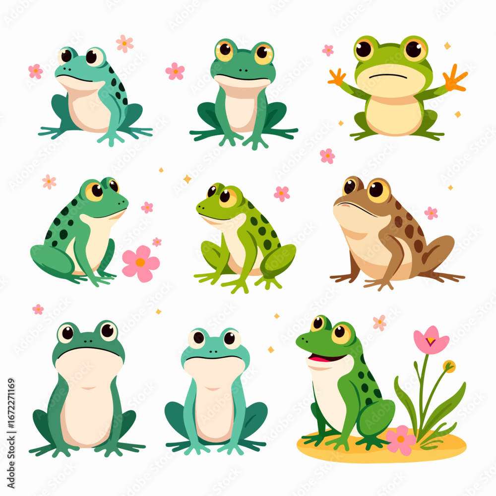 Fototapeta premium set of frogs