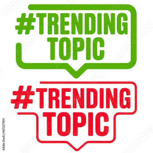 Catch the wave of buzz with these vibrant #TrendingTopic tags, perfect for social media and marketing campaigns.