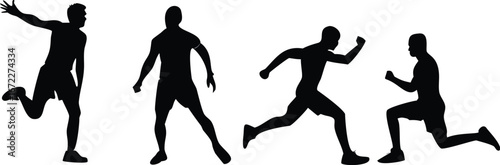 athletic male silhouettes jogging sprinting tyi