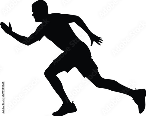 full body silhouette of a young adult male wearin