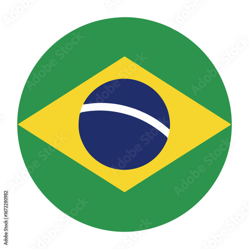 vector ilustration brazil flag button