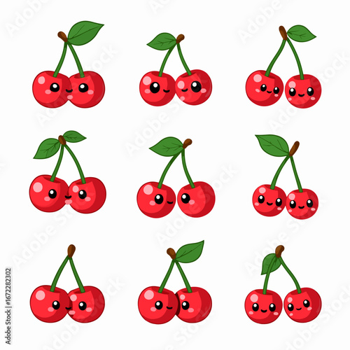 Set Fresh Picked Cherries