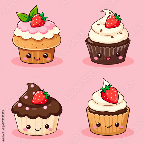 seamless pattern with cakes
