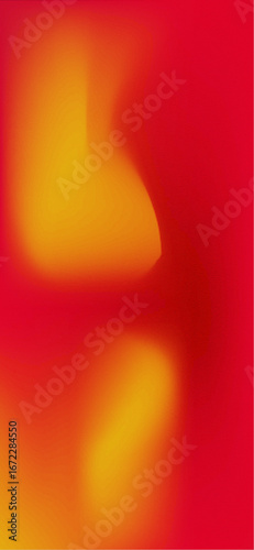 Brightly glowing orange and yellow lines create a fiery, abstract wave pattern on a textured red background