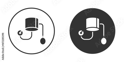 Sphygmomanometer icon pictogram. Vector outline illustration isolated on white background.