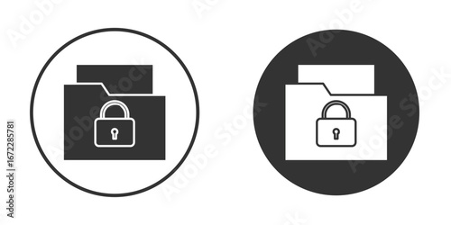 Secret folder icon pictogram. Vector outline illustration isolated on white background.
