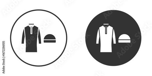 Ramadan clothes icon pictogram. Vector outline illustration isolated on white background.