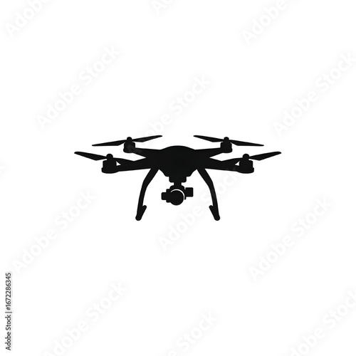 “Quadcopter Drone Silhouette Vector Illustration”