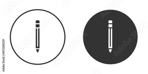 Pencil icon pictogram. Vector outline illustration isolated on white background.
