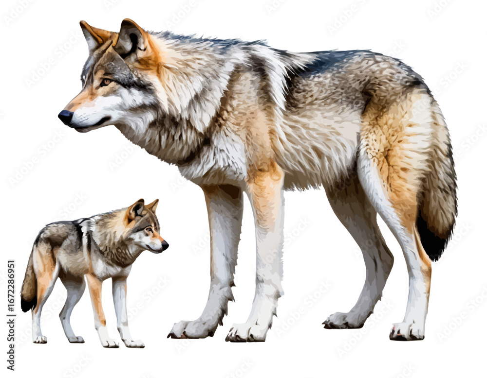 Obraz premium Wolf digital Art, Intricate Powerful and Ready for Print or Web, Sharp Details. Strong Identity. Timeless Design, Symbolize Strength, Courage, Logo, and Leadership