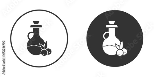 Olive oil icon pictogram. Vector outline illustration isolated on white background.
