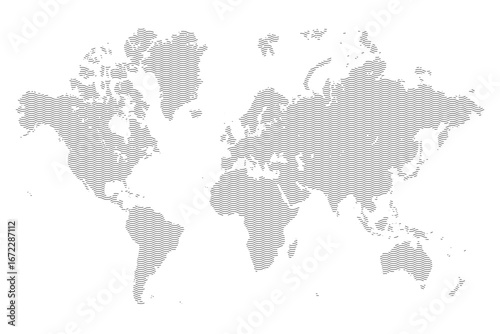 world map with wavy effect lines texture