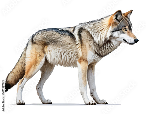 Wolf digital Art, Intricate Powerful and Ready for Print or Web, Sharp Details. Strong Identity. Timeless Design, Symbolize Strength, Courage, Logo, and Leadership


