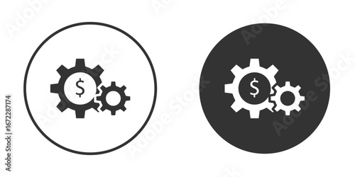 Money processes icon pictogram. Vector outline illustration isolated on white background.