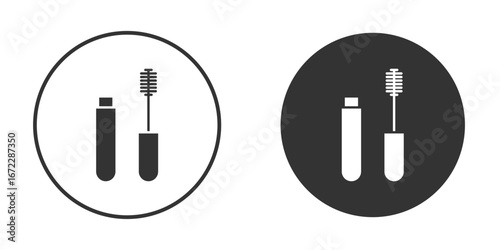 Mascara brush icon pictogram. Vector outline illustration isolated on white background.