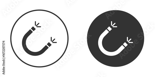 Magnet icon pictogram. Vector outline illustration isolated on white background.