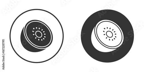 Kiwi icon pictogram. Vector outline illustration isolated on white background.
