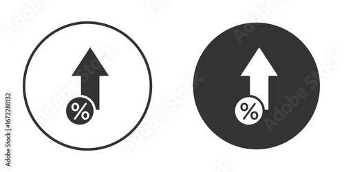 Interest growth icon pictogram. Vector outline illustration isolated on white background.