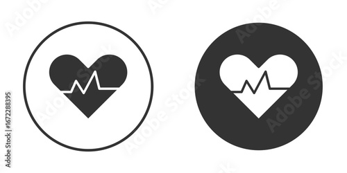 Heartbeat icon pictogram. Vector outline illustration isolated on white background.