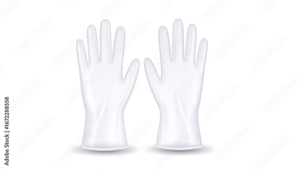Obraz premium White Latex Gloves with Medical Safety.