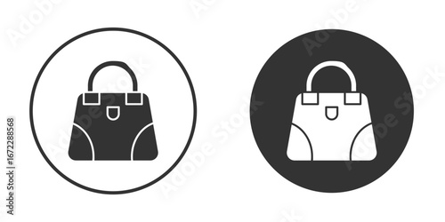 Hand bag icon pictogram. Vector outline illustration isolated on white background.